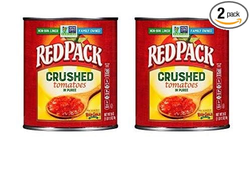 Redpack Crushed Tomatoes in Puree, Kosher and Gluten Free, 28 Ounce Cans, 2-Pack